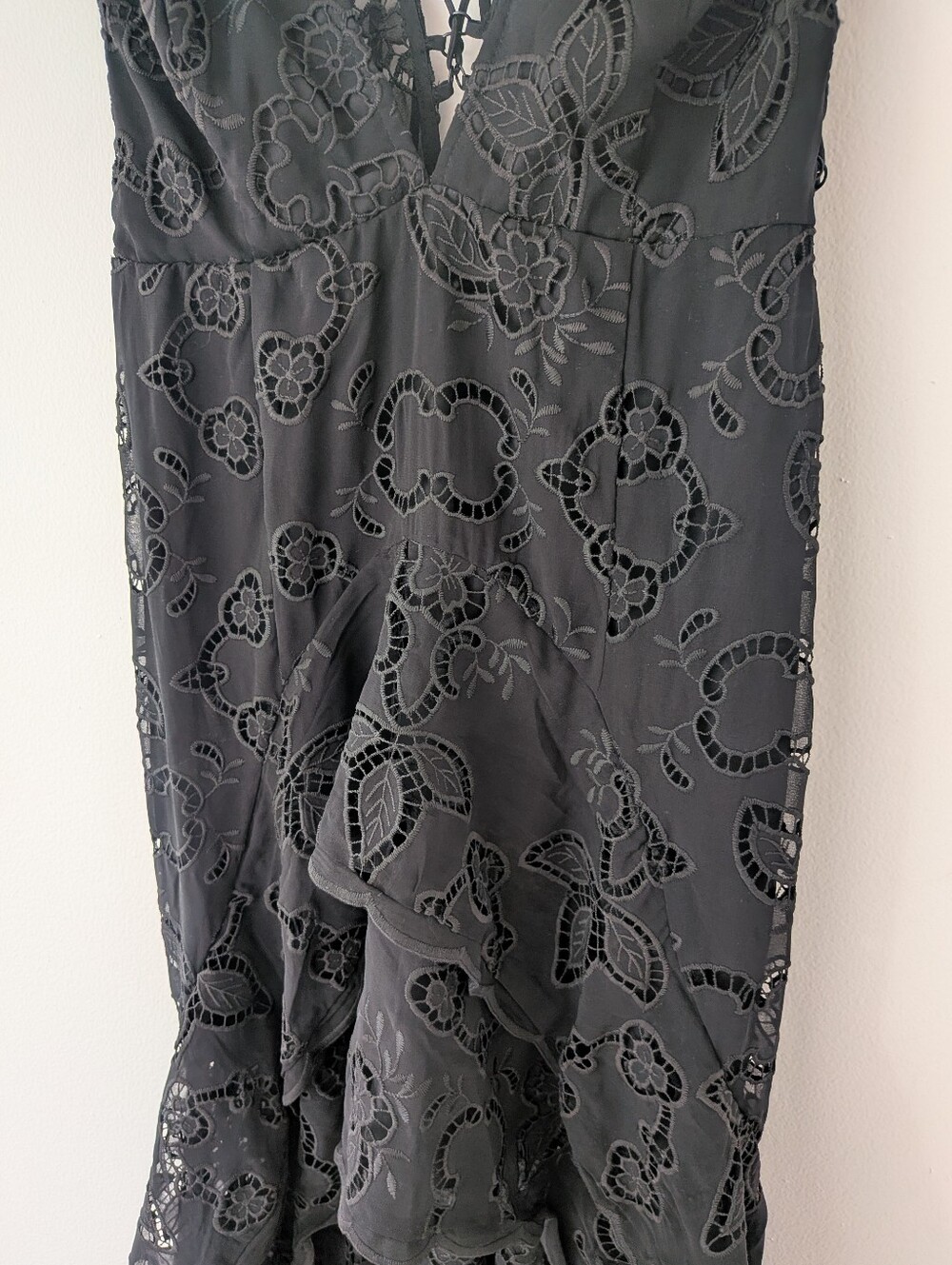 NWT! Free People Catalina Broderie Anglaise Black Lace Maxi Dress Size 6 - Picture 10 of 12